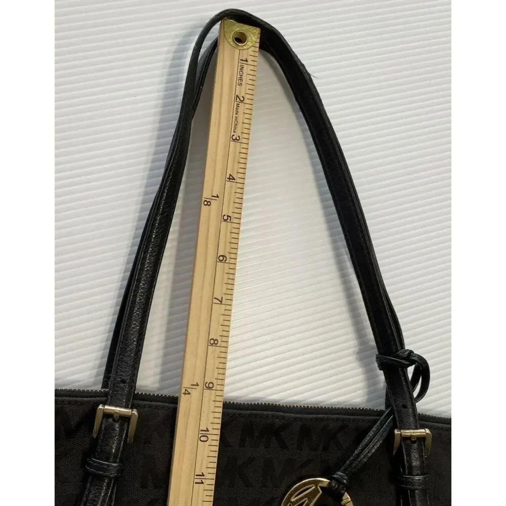 Michael Kors Women's Soft HandBag, Large - Black MK Logo - Picture 7 of 16